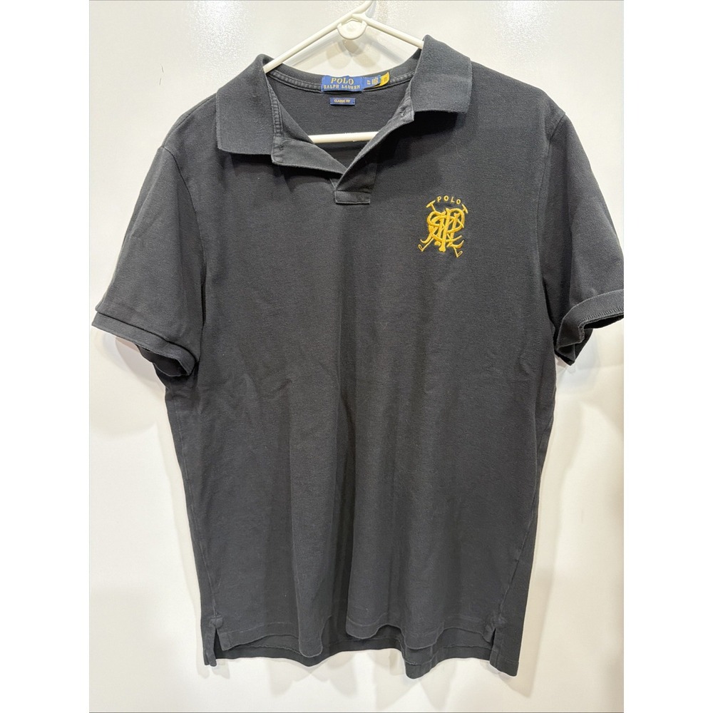Ralph Lauren Polo Classic Fit Mens XL Black With Gold Big Logo